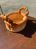 70s Ceramic Bread Roll Woven Bowl