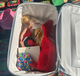 Pair of Vintage Blue Doll and Barbie Suitcases With Doll Clothes Inside