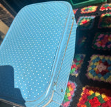 Pair of Vintage Blue Doll and Barbie Suitcases With Doll Clothes Inside