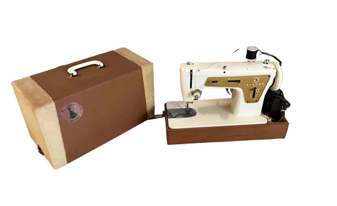 Vintage Working Singer Sewing Machine and Cover