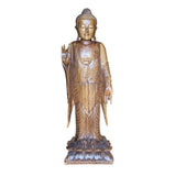 Stunning, Life-Size Solid Wood Heavy Lotus Base Buddha Statue
