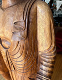 Stunning, Life-Size Solid Wood Heavy Lotus Base Buddha Statue