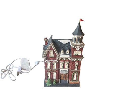 Vintage Christmas Village Brighton School House Decorative Piece