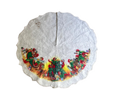 Vintage White Felt Christmas Tree Skirt With Slight Condition Issues