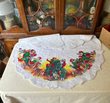 Vintage White Felt Christmas Tree Skirt With Slight Condition Issues