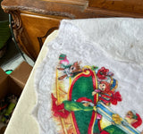 Vintage White Felt Christmas Tree Skirt With Slight Condition Issues