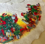 Vintage White Felt Christmas Tree Skirt With Slight Condition Issues