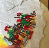 Vintage White Felt Christmas Tree Skirt With Slight Condition Issues