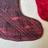 Pair of Red Vintage Style Elegant Christmas Stockings