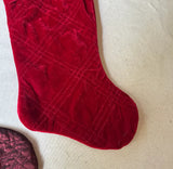 Pair of Red Vintage Style Elegant Christmas Stockings