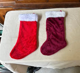 Pair of Christmas Stockings- Red and Maroon
