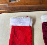 Pair of Christmas Stockings- Red and Maroon