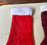 Pair of Christmas Stockings- Red and Maroon