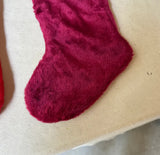 Pair of Christmas Stockings- Red and Maroon