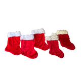 Instant Collection of Red and White Classic Christmas Stockings- Set of 5