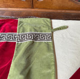 Collection of Velvet Colorful Christmas Stockings With Greek Key Accents- Set of 7