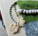 Extra Long Hand Knit Blue and Green Christmas Stocking