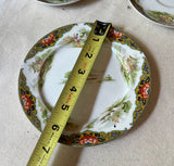 1970s Trio of Ceramic Floral Asian Plates With Boat Scene, John Maddock- Set of 3