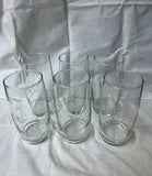 1970s J Monogrammed Simple Glasses- Set of 6