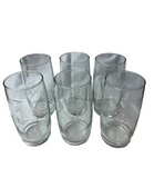 1970s J Monogrammed Simple Glasses- Set of 6