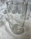 1970s J Monogrammed Simple Glasses- Set of 6