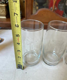 1970s J Monogrammed Simple Glasses- Set of 6