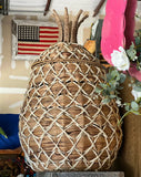 1970s Oversized Wicker Pineapple Boho Basket