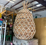1970s Oversized Wicker Pineapple Boho Basket