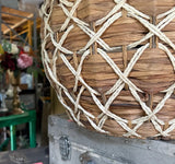 1970s Oversized Wicker Pineapple Boho Basket