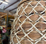 1970s Oversized Wicker Pineapple Boho Basket