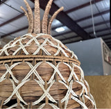 1970s Oversized Wicker Pineapple Boho Basket