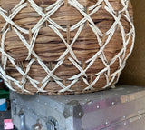 1970s Oversized Wicker Pineapple Boho Basket