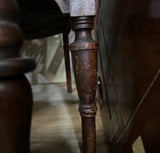 1970s Wooden Mid-Century Modern Detailed Carved Chair With Floral Cushions