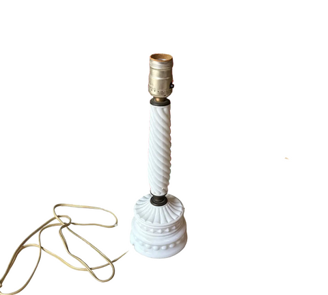Vintage Rustic Style Milk Glass Table Lamp