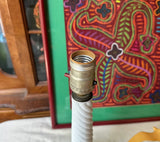 Vintage Rustic Style Milk Glass Table Lamp