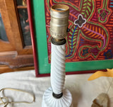 Vintage Rustic Style Milk Glass Table Lamp