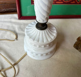 Vintage Rustic Style Milk Glass Table Lamp