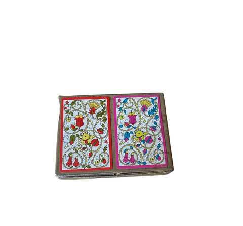 Vintage Colorful Floral Boho Double Set of Congress Playing Cards