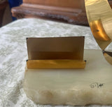 1970s Brass Sailboat Business Card Holder With Marble Base