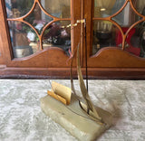 1970s Brass Sailboat Business Card Holder With Marble Base