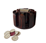 Collection of Game Night Poker Chips and Spinning Holder- Set of 8