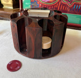 Collection of Game Night Poker Chips and Spinning Holder- Set of 8