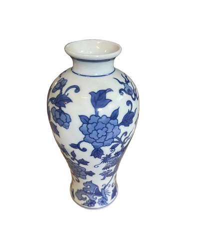 Blue and White Asian Dragon Vase