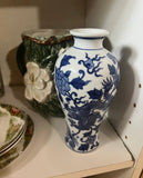 Blue and White Asian Dragon Vase