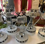 (Rental Only) Metal Mini Movie Camera Tea Light Holder- Set of 6