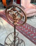 Standing Wrought Iron Decorative Blanket Holder and Basket