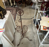 Standing Wrought Iron Decorative Blanket Holder and Basket