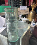 Green Glass Bamboo Vintage Vase
