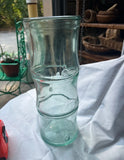 Green Glass Bamboo Vintage Vase