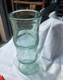 Green Glass Bamboo Vintage Vase